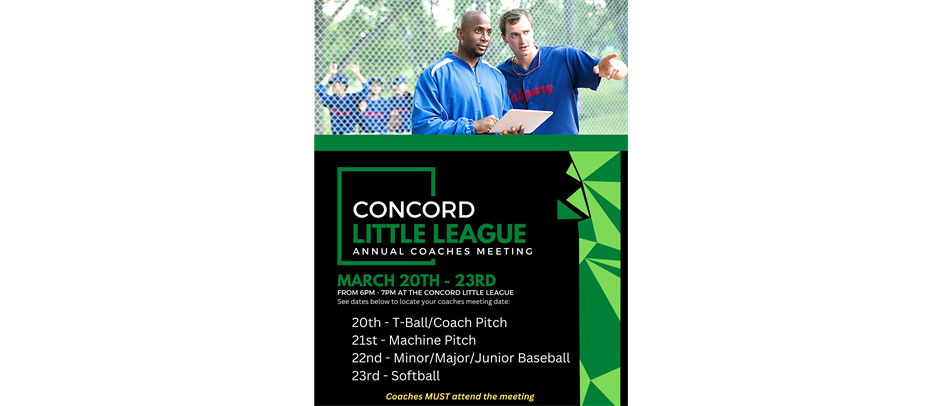 Coaches Meetings ***March 20-23***